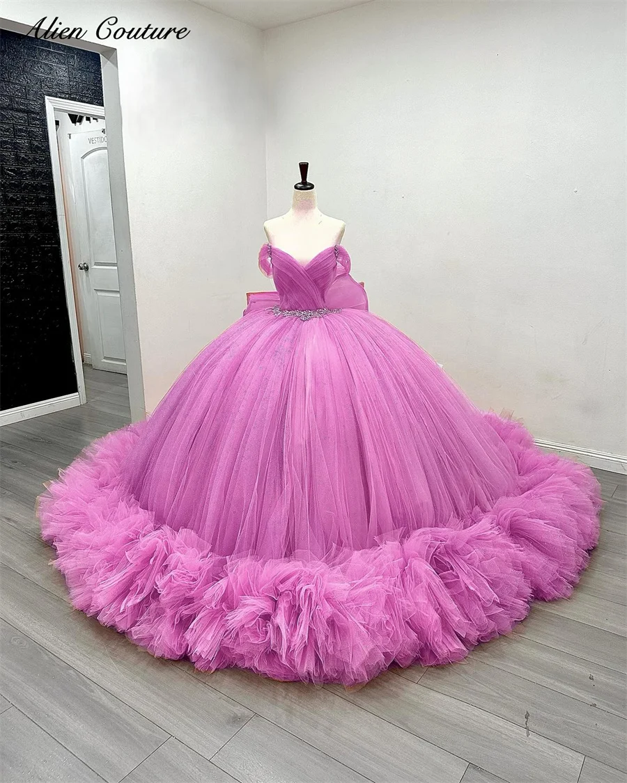 Luxury Pink Quinceanera Dress Ball Gown With Bow Beads Crystals Beading Pageant Sweet 15 Party Gown Tiered Ruffle Customized
Luxury Pink Quinceanera Dress Ball Gown With Bow Beads Crystals Beading Pageant Sweet 15 Party Gown Tiered Ruffle Customized