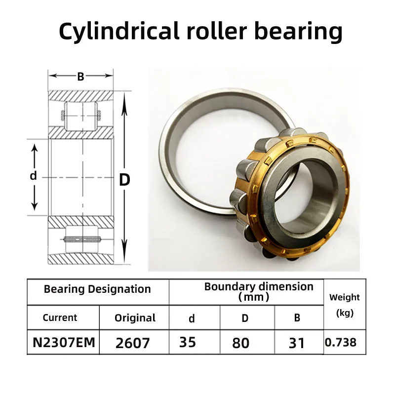 SHLNZB Cylindrical Roller Bearing 1Pcs N2306EM NJ2306EM NU2307EM NF2307 NUP2307 M EM ECM C3 35*80*31mm 
SHLNZB Cylindrical Roller Bearing 1Pcs N2306EM NJ2306EM NU2307EM NF2307 NUP2307 M EM ECM C3 35*80*31mm
