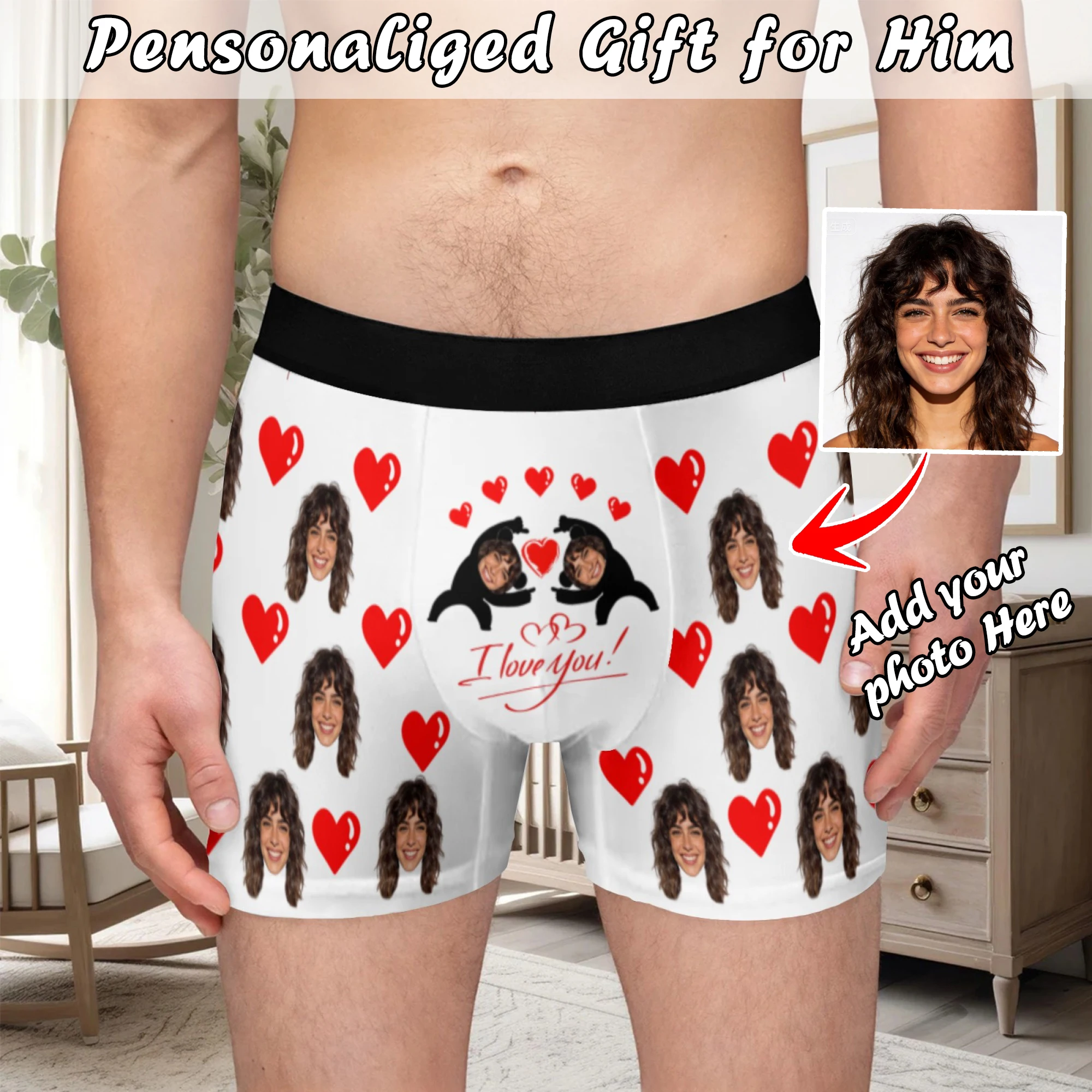 Personalized facial photo customization flat underwear customization men's Valentine's Day gift for husband gift for father
Personalized facial photo customization flat underwear customization men's Valentine's Day gift for husband gift for father