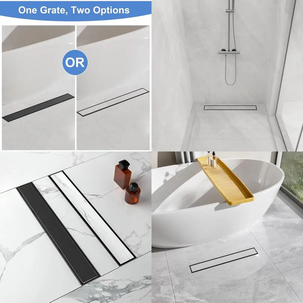 Matte Black 28 Linear Shower Drain with Tile Insert, SUS 304 Stainless Steel, Fits Bathroom
Matte Black 28 Linear Shower Drain with Tile Insert, SUS 304 Stainless Steel, Fits Bathroom