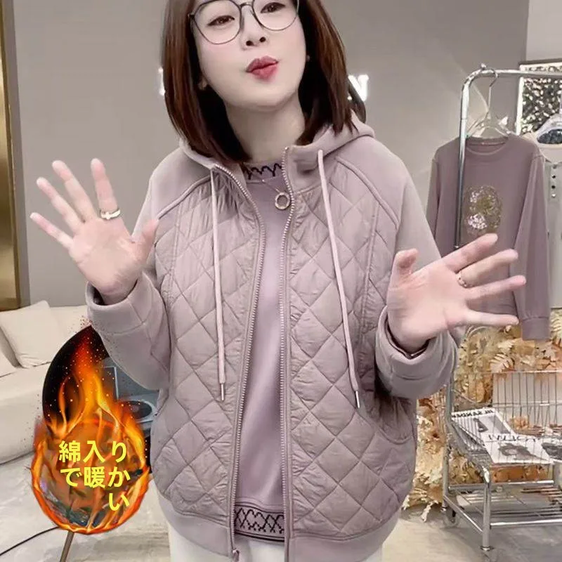 Women's Thickened Cotton Jacket Zipper Hooded Casual Slim Fit Autumn Winter Coat Windproof Fashionable Long Sleeve Pure Color
Women's Thickened Cotton Jacket Zipper Hooded Casual Slim Fit Autumn Winter Coat Windproof Fashionable Long Sleeve Pure Color