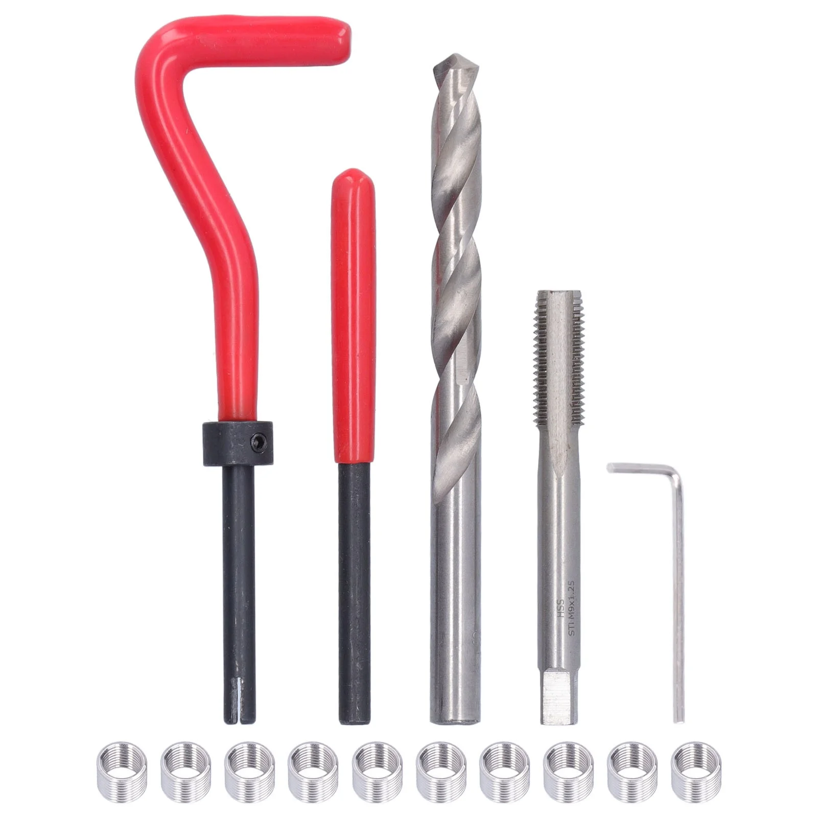 15pcs M9x1.25mm Thread Repair Inserts Kit Damaged Thread Restoring Tools for Auto Repairing
15pcs M9x1.25mm Thread Repair Inserts Kit Damaged Thread Restoring Tools for Auto Repairing