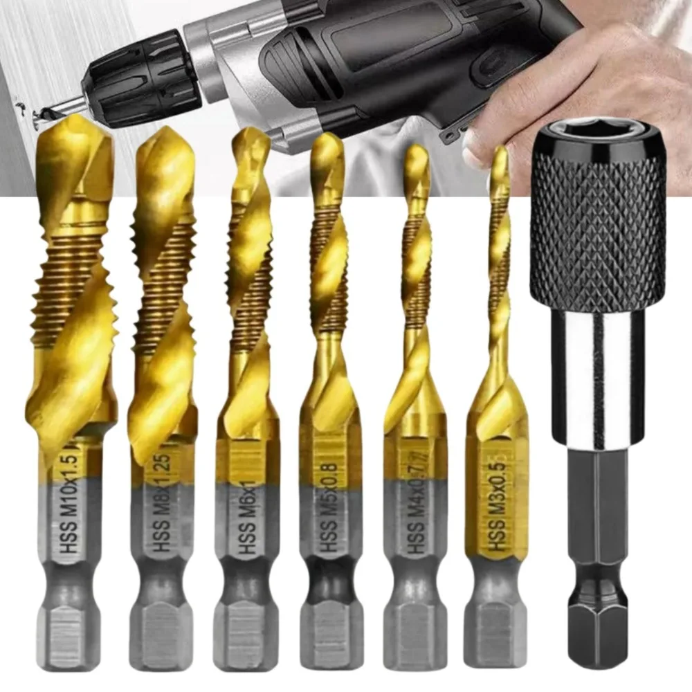 6/7 шт. высокоскоростная сталь 4341, композитный метчик с титановым покрытием, сверло и метчик, встроенный станок, набор инструментов для открытия и фаски
6/7 шт. высокоскоростная сталь 4341, композитный метчик с титановым покрытием, сверло и метчик, встроенный станок, набор инструментов для открытия и фаски