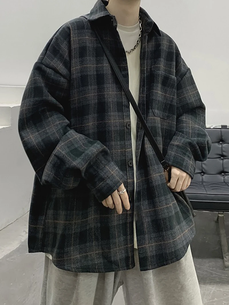 Checkered shirt, men's long sleeved Hong Kong style high-end jacket, spring and autumn top, autumn workwear shirt
Checkered shirt, men's long sleeved Hong Kong style high-end jacket, spring and autumn top, autumn workwear shirt