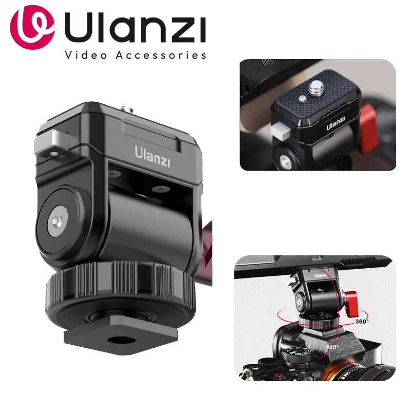 Ulanzi CO01 Camera Monitor Mount Ball Head with Cold Shoe Quick Release Mount Adapter Gimbal for Sony Canon Nikon DSLR Camera
Ulanzi CO01 Camera Monitor Mount Ball Head with Cold Shoe Quick Release Mount Adapter Gimbal for Sony Canon Nikon DSLR Camera