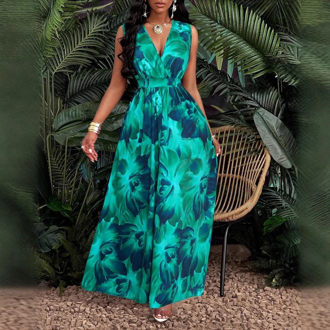 Tropical Print V Neck Dress Cable Knit Waist Slim Flare Dress Long Boho Bodycon Dress Elegant Mermaid Puff Sleeve Gown
Tropical Print V Neck Dress Cable Knit Waist Slim Flare Dress Long Boho Bodycon Dress Elegant Mermaid Puff Sleeve Gown