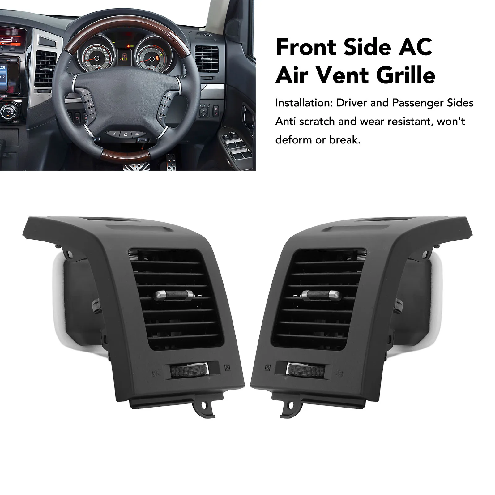 Pair of Front Side AC Air Vent Outlet Grille Enhanced Ventilation Dashboard Side Air Vent Panel for Pajero 2006-2021 Fourth Gene
Pair of Front Side AC Air Vent Outlet Grille Enhanced Ventilation Dashboard Side Air Vent Panel for Pajero 2006-2021 Fourth Gene
