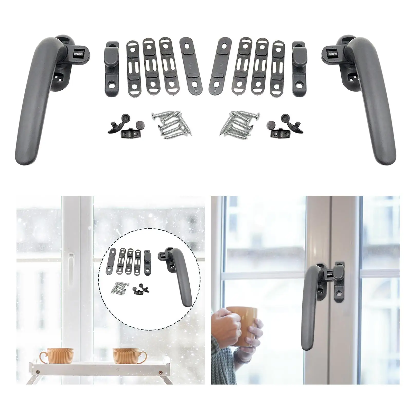 Aluminum Alloy Window Handles, Universal Casement Locking Handle with Screw Fixing, Window Lock Buckle Replacement Accessories
Aluminum Alloy Window Handles, Universal Casement Locking Handle with Screw Fixing, Window Lock Buckle Replacement Accessories