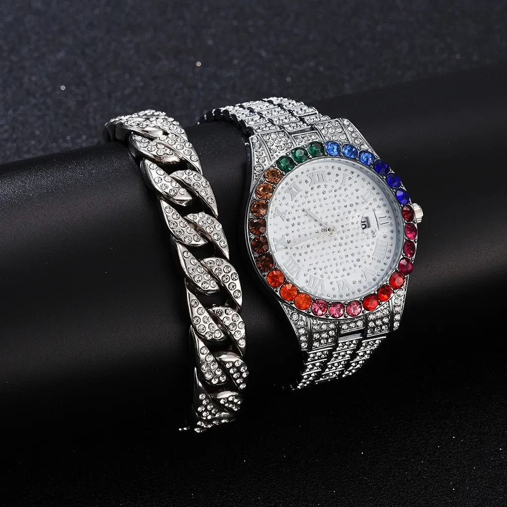 2pcs/set Watch Bracelet for Men Women Cuban Chain Bracelet Iced Out Clock for Male Luxury Hip Hop Jewelry Set Religio Masculino
2pcs/set Watch Bracelet for Men Women Cuban Chain Bracelet Iced Out Clock for Male Luxury Hip Hop Jewelry Set Religio Masculino