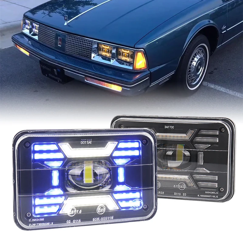 MOVOTOR 4x6 дюймов светодиодная фара с эксклюзивным X Design белый и синий DRL Янтарный указатель поворота дальнего ближнего света для Kenworth Peterbilt
MOVOTOR 4x6 дюймов светодиодная фара с эксклюзивным X Design белый и синий DRL Янтарный указатель поворота дальнего ближнего света для Kenworth Peterbilt
