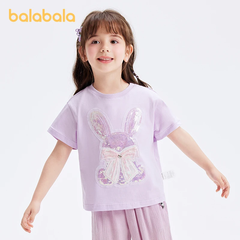 Balabala Children Short Sleeve T-shirt Girls Top Baby Children Clothing 2024 Summer New Pure Cotton Simple and Versatile
Balabala Children Short Sleeve T-shirt Girls Top Baby Children Clothing 2024 Summer New Pure Cotton Simple and Versatile