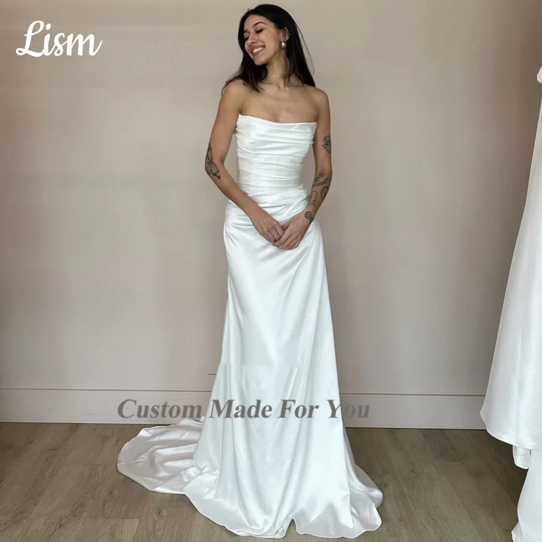 Lism Customized Mermaid Soft Satin Bride Wedding Dresses Formal Wedding Party Dress Court Train Bridal Gowns Women Occasion Wear
Lism Customized Mermaid Soft Satin Bride Wedding Dresses Formal Wedding Party Dress Court Train Bridal Gowns Women Occasion Wear