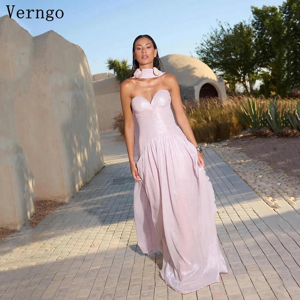 Verngo Pink Shiny Evening Dress Sweetheart A Line Maxi Formal Occasion Elegant Pleat Arabic Prom Gowns Customized
Verngo Pink Shiny Evening Dress Sweetheart A Line Maxi Formal Occasion Elegant Pleat Arabic Prom Gowns Customized