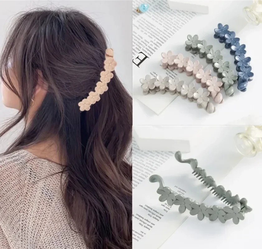 New Frosted Banana Ponytail Hair Clips Small Flowers Ponytail Holder Back Head Banana Clip Headwear Girls Women Hair Accessories
New Frosted Banana Ponytail Hair Clips Small Flowers Ponytail Holder Back Head Banana Clip Headwear Girls Women Hair Accessories