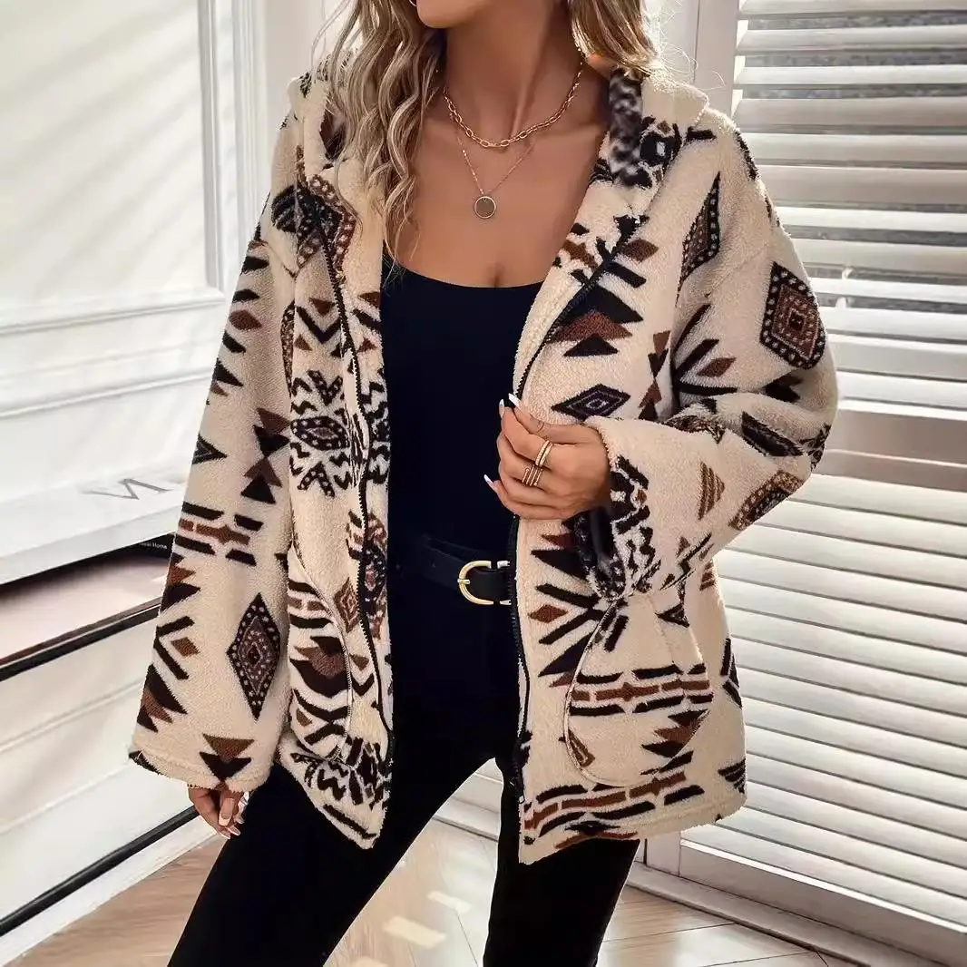 Oversized Totem Print Plush Hooded Mid-Length Top Women's Thickened Winter Sweatshirt Geometric Pattern Regular Sleeve Long H...
Oversized Totem Print Plush Hooded Mid-Length Top Women's Thickened Winter Sweatshirt Geometric Pattern Regular Sleeve Long H...
