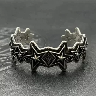 S925 sterling silver trendy retro star bracelet men's and women's jewelry niche high-end five-pointed star heavy industry
S925 sterling silver trendy retro star bracelet men's and women's jewelry niche high-end five-pointed star heavy industry