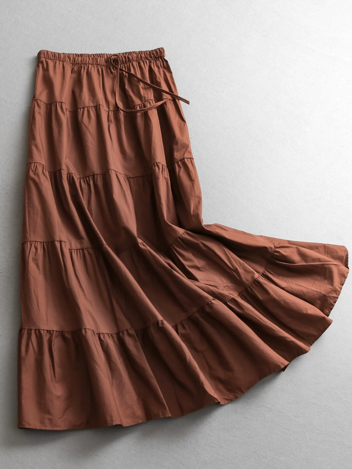 Summer New Pure Color Layered Knot Belted A-Line Long Skirt High Waist Cotton Casual Style City Commute Skirt
Summer New Pure Color Layered Knot Belted A-Line Long Skirt High Waist Cotton Casual Style City Commute Skirt