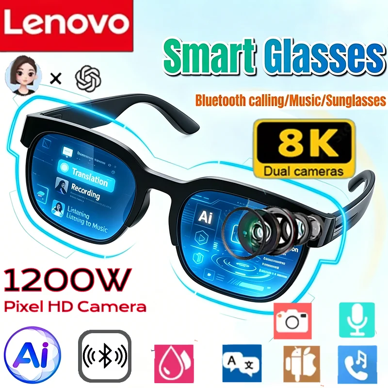 Умные очки Lenovo 8K с ИИ-переводом, Bluetooth, записью разговоров, прослушиванием музыки, умные солнцезащитные очки для мужчин и женщин, новинка
Умные очки Lenovo 8K с ИИ-переводом, Bluetooth, записью разговоров, прослушиванием музыки, умные солнцезащитные очки для мужчин и женщин, новинка