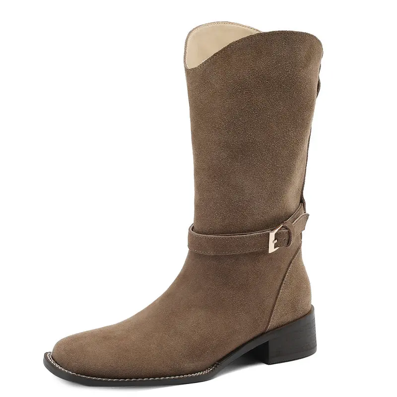 2024 Genuine Lathe Women Knee High Boots Fashion Autumn Winter Square Toe Thick Low Heels Shoes Woman Size 34-42
2024 Genuine Lathe Women Knee High Boots Fashion Autumn Winter Square Toe Thick Low Heels Shoes Woman Size 34-42