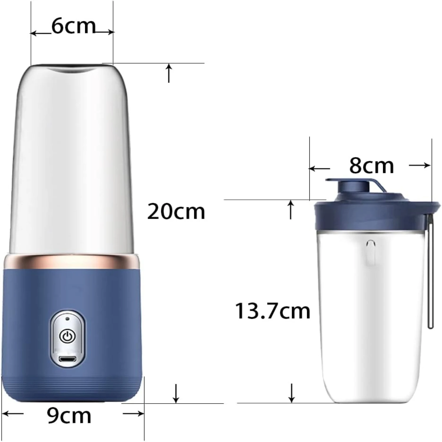 Blue USB Rechargeable Portable Mini Personal Blender for Shakes and Smoothies, Fruit Veggie Juicer with 2pcs Travel Juicer Cup
Blue USB Rechargeable Portable Mini Personal Blender for Shakes and Smoothies, Fruit Veggie Juicer with 2pcs Travel Juicer Cup