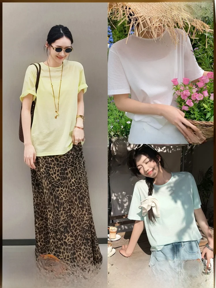 Meiyang Lightweight round Neck Short Sleeve T-Shirt Classic Cotton Casual Style Women's Top See-through Vague Aesthetic Design
Meiyang Lightweight round Neck Short Sleeve T-Shirt Classic Cotton Casual Style Women's Top See-through Vague Aesthetic Design