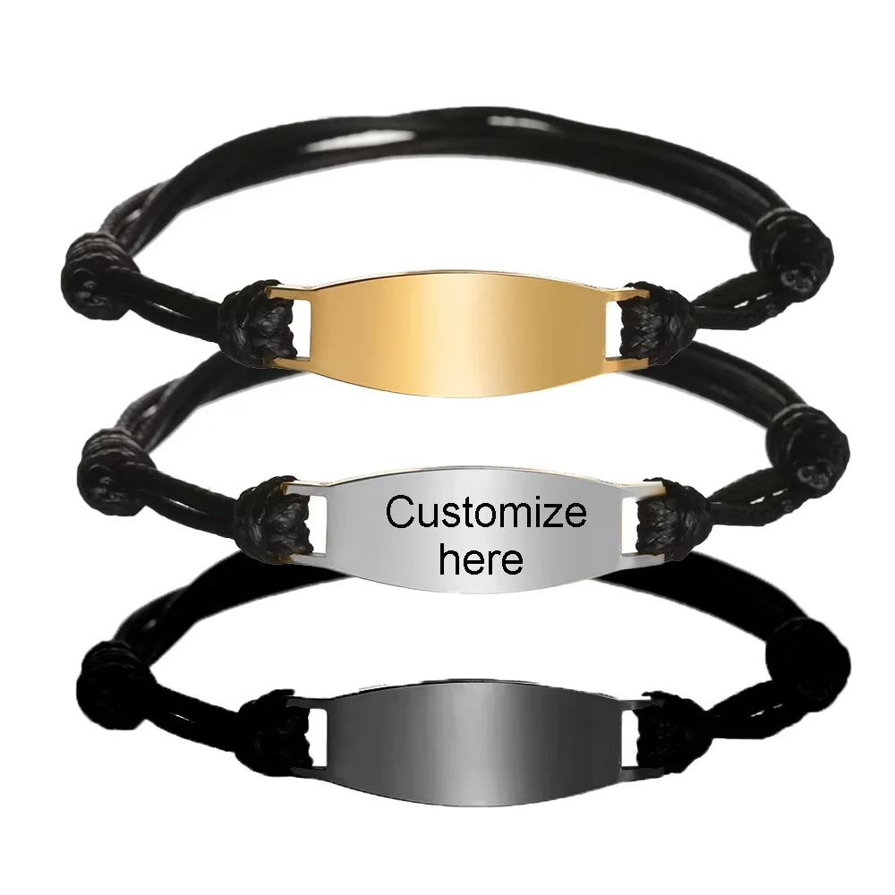 Simple Customize Name Date Logo Leather ID Bracelet Stainless Steel Blank Bar Adjustable Length Personalized Wrist Jewelry
Simple Customize Name Date Logo Leather ID Bracelet Stainless Steel Blank Bar Adjustable Length Personalized Wrist Jewelry