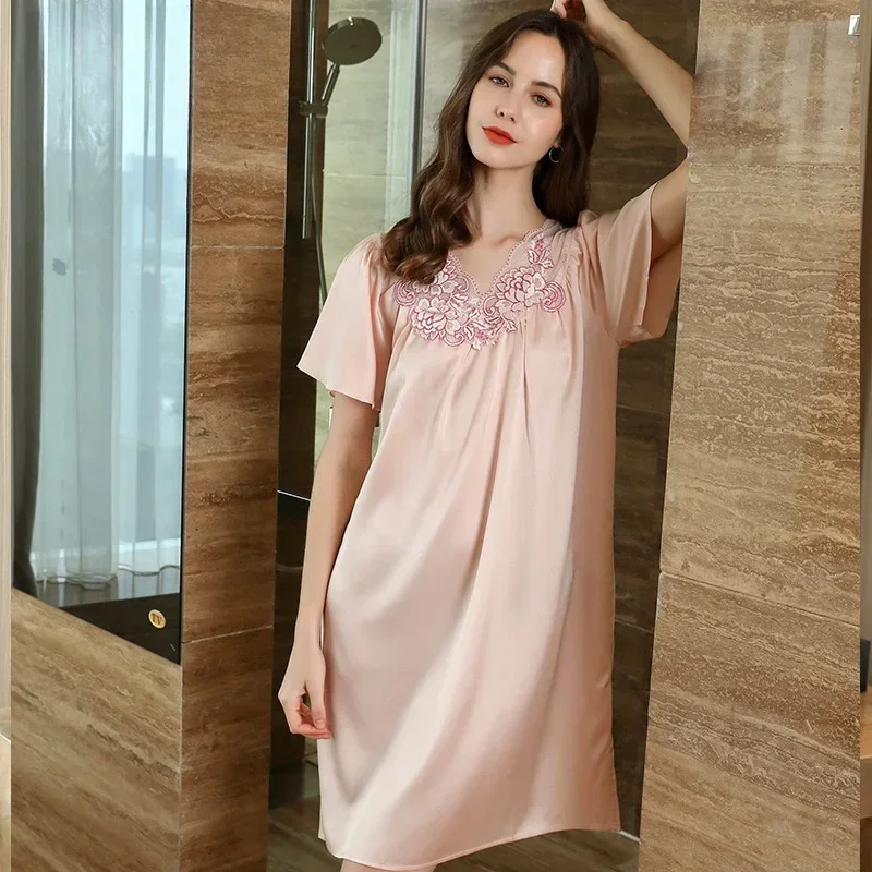 19MM 100% Mulberry Silk Plus Size Sleepshirts Nightgown Female Sexy Chemise Nightwear Sleeping Dresses Sleepwear Night Shirts PJ
19MM 100% Mulberry Silk Plus Size Sleepshirts Nightgown Female Sexy Chemise Nightwear Sleeping Dresses Sleepwear Night Shirts PJ