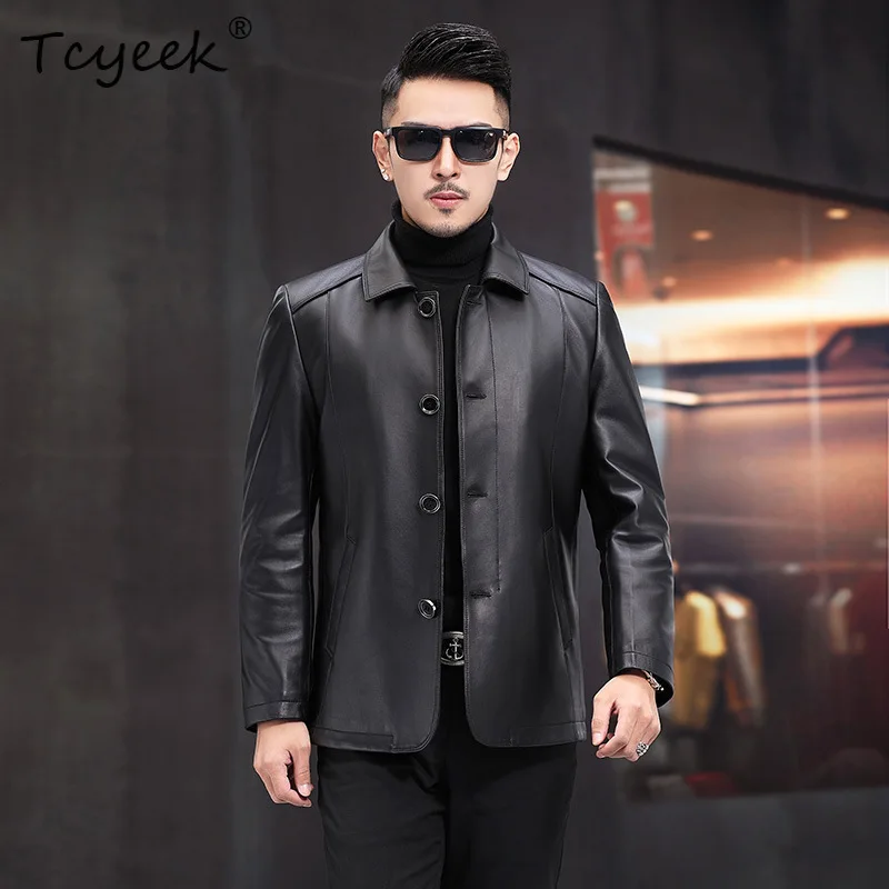 Tcyeek Real Leather Jacket Men Clothing Spring Autumn Mens Coats Natural Sheepskin Coat Lapel Collar Trendy Jaqueta De Couro
Tcyeek Real Leather Jacket Men Clothing Spring Autumn Mens Coats Natural Sheepskin Coat Lapel Collar Trendy Jaqueta De Couro