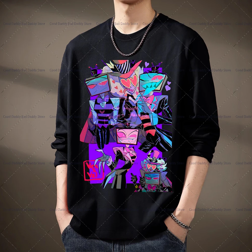 Game Anime Hazbin Hotel Graffiti T-shirt Long Sleeve for Man Women Harajuku O-neck Casual Shirt Fashion Clothes Vox Alastor Tops
Game Anime Hazbin Hotel Graffiti T-shirt Long Sleeve for Man Women Harajuku O-neck Casual Shirt Fashion Clothes Vox Alastor Tops