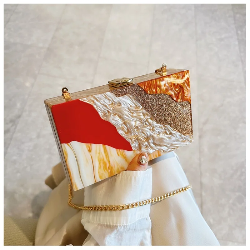 2025 Spring New Acrylic Box Clutch Purse Handbag Glitter Splicing bag Chain Shoulder Crossbody Bag Women Fashion Banquet Handbag
2025 Spring New Acrylic Box Clutch Purse Handbag Glitter Splicing bag Chain Shoulder Crossbody Bag Women Fashion Banquet Handbag