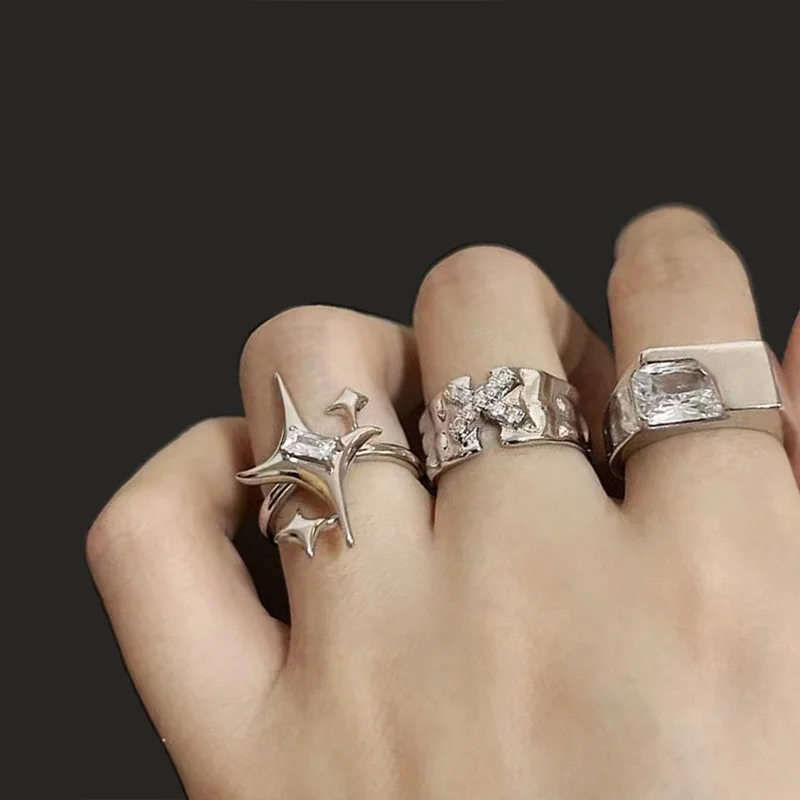 Women Punk Open Rings Adjustable Girl Hip Hop Starlight Finger Rings Trendy Geometric Anillo Jewelry Gift Wholesale New Fashion
Women Punk Open Rings Adjustable Girl Hip Hop Starlight Finger Rings Trendy Geometric Anillo Jewelry Gift Wholesale New Fashion