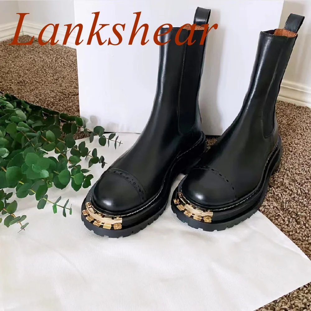 Big Gold Teeth Toe Flat Women Boots Modern Thick Sole Mid Calf Solid Fashion Spring Slip On Motorcycle Casual Women Shoes
Big Gold Teeth Toe Flat Women Boots Modern Thick Sole Mid Calf Solid Fashion Spring Slip On Motorcycle Casual Women Shoes