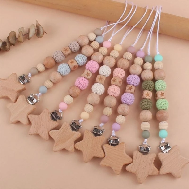 85AE Wooden Bead Pacifier Clip Anti-Lost Clip Drooling Bibs Chain Baby Clothing Accs
85AE Wooden Bead Pacifier Clip Anti-Lost Clip Drooling Bibs Chain Baby Clothing Accs