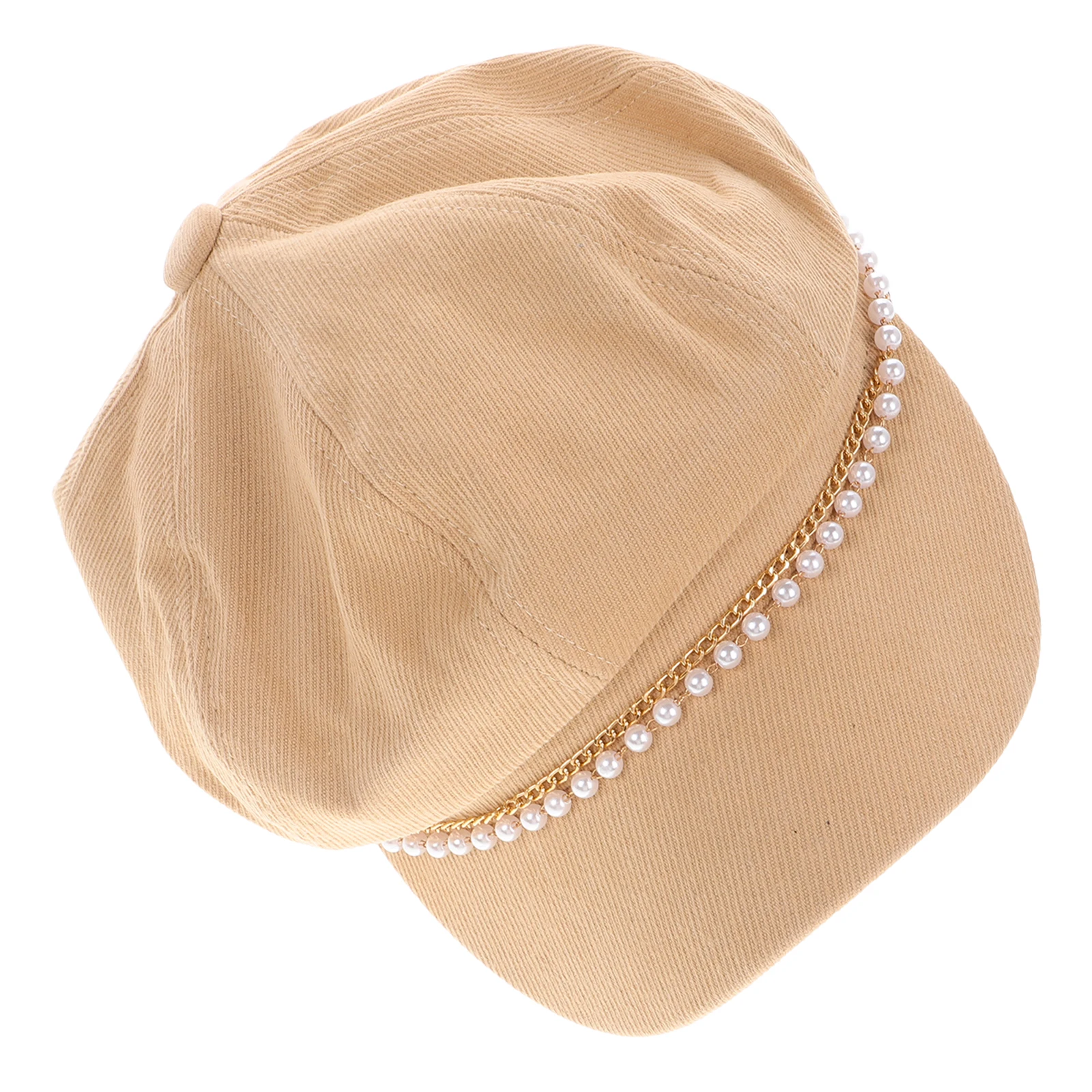 Eight corner Hat Women Simple Pearl Chain Decorated Hat Spring Autumn New Size 55 58cm Lightweight Breathable Fabric
Eight corner Hat Women Simple Pearl Chain Decorated Hat Spring Autumn New Size 55 58cm Lightweight Breathable Fabric