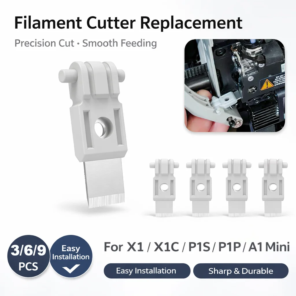 3/6/9Pcs Replacement Filament Cutter Blades for Bambulab A1, P1, X1 Series 3D Printers Prevent Filament Jams 3D Printers parts
3/6/9Pcs Replacement Filament Cutter Blades for Bambulab A1, P1, X1 Series 3D Printers Prevent Filament Jams 3D Printers parts