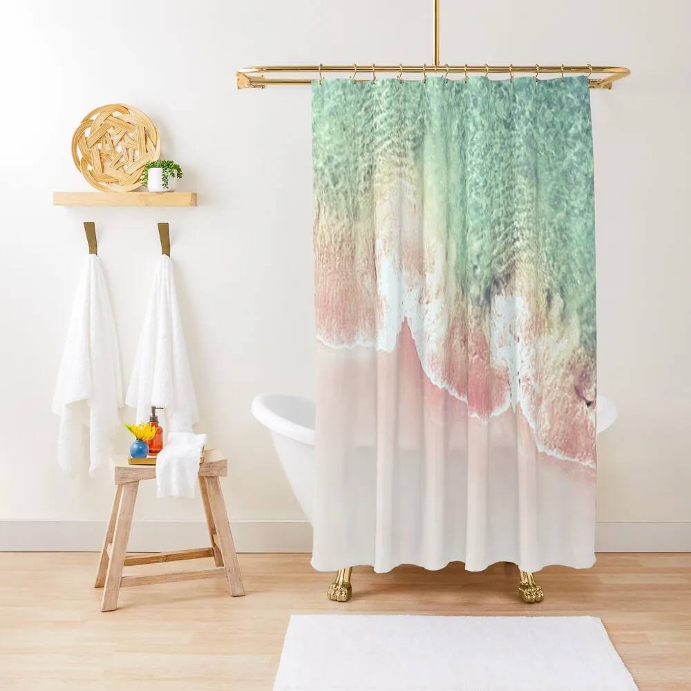 Green and Coral Ocean Seashore and Scalloped Coral Beach Waves Shower Curtain For Bathrooms Shower Bathroom Curtain
Green and Coral Ocean Seashore and Scalloped Coral Beach Waves Shower Curtain For Bathrooms Shower Bathroom Curtain