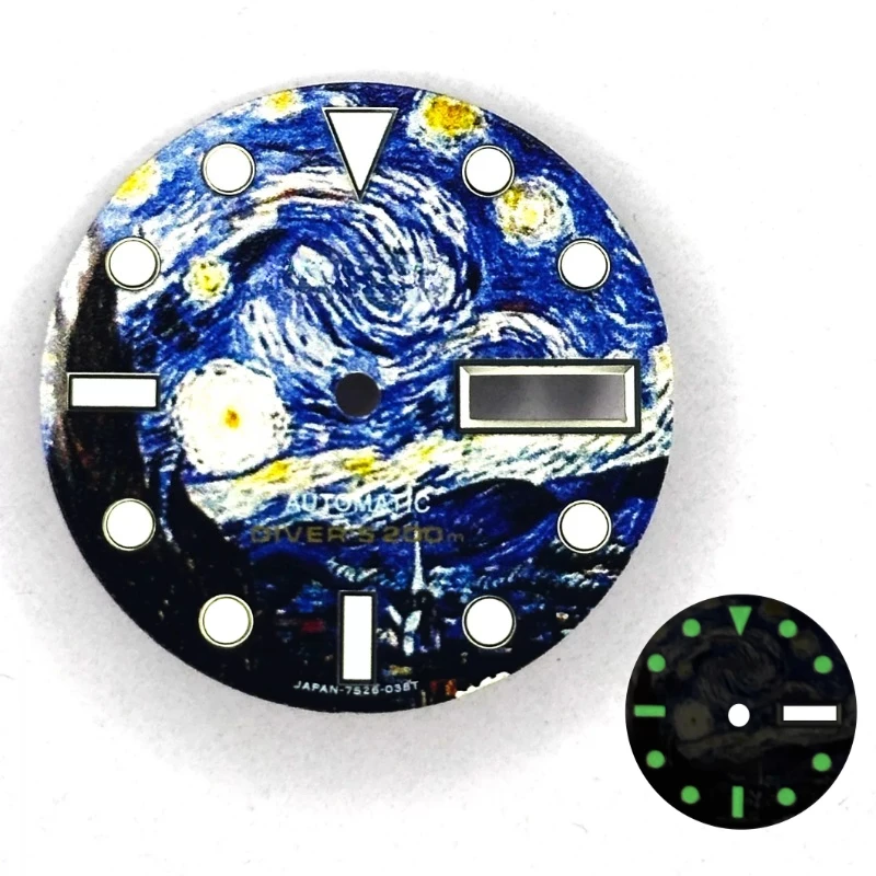 Customized New 7S26 Movement Dial Diameter 28.6mm Full Luminous Van Gogh Oil Painting Literal Watch Accessories Mechanical Watch
Customized New 7S26 Movement Dial Diameter 28.6mm Full Luminous Van Gogh Oil Painting Literal Watch Accessories Mechanical Watch