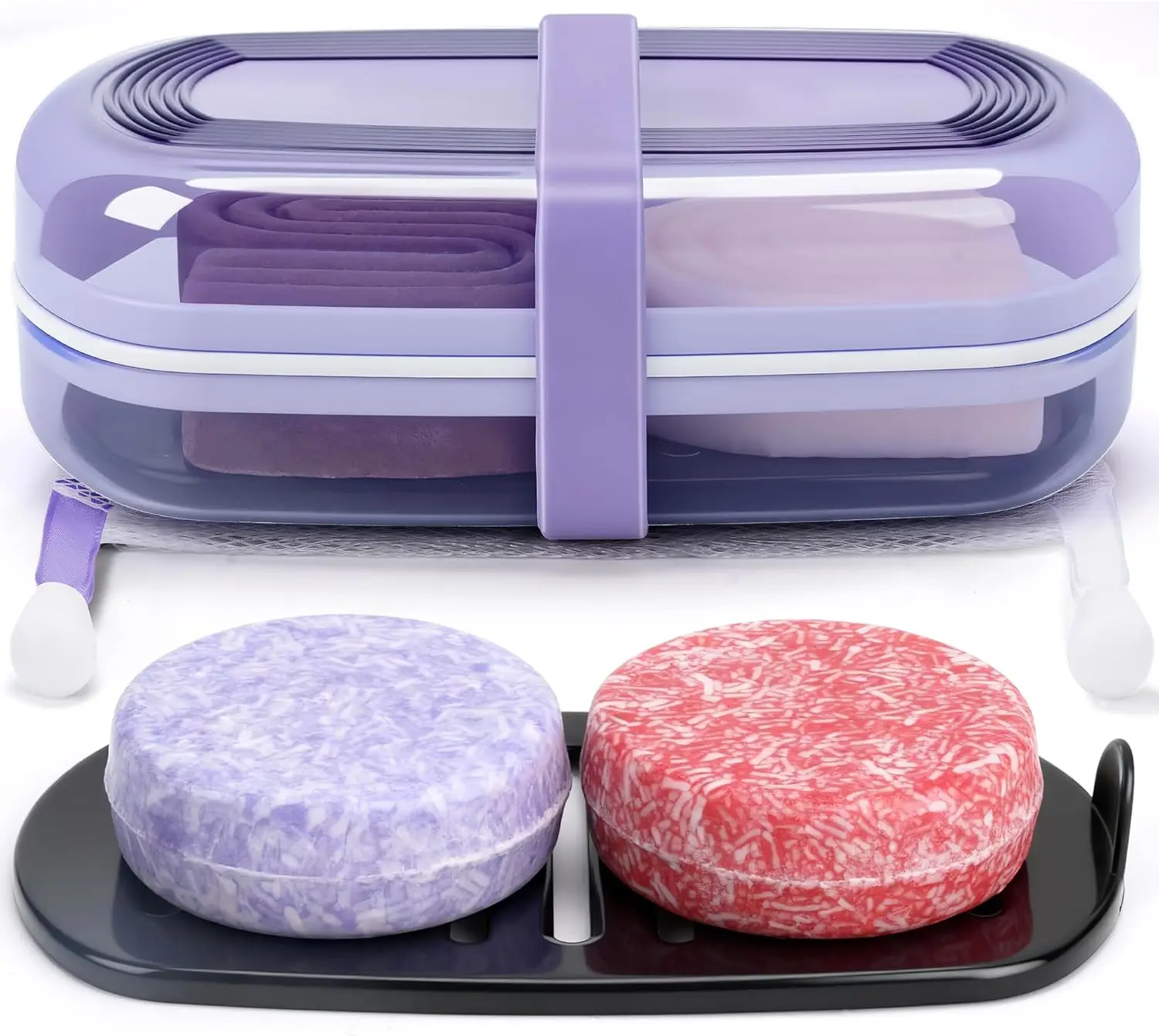 Leakproof Travel Soap Case with Drain Tray & Silicone Strap, Large
Leakproof Travel Soap Case with Drain Tray & Silicone Strap, Large