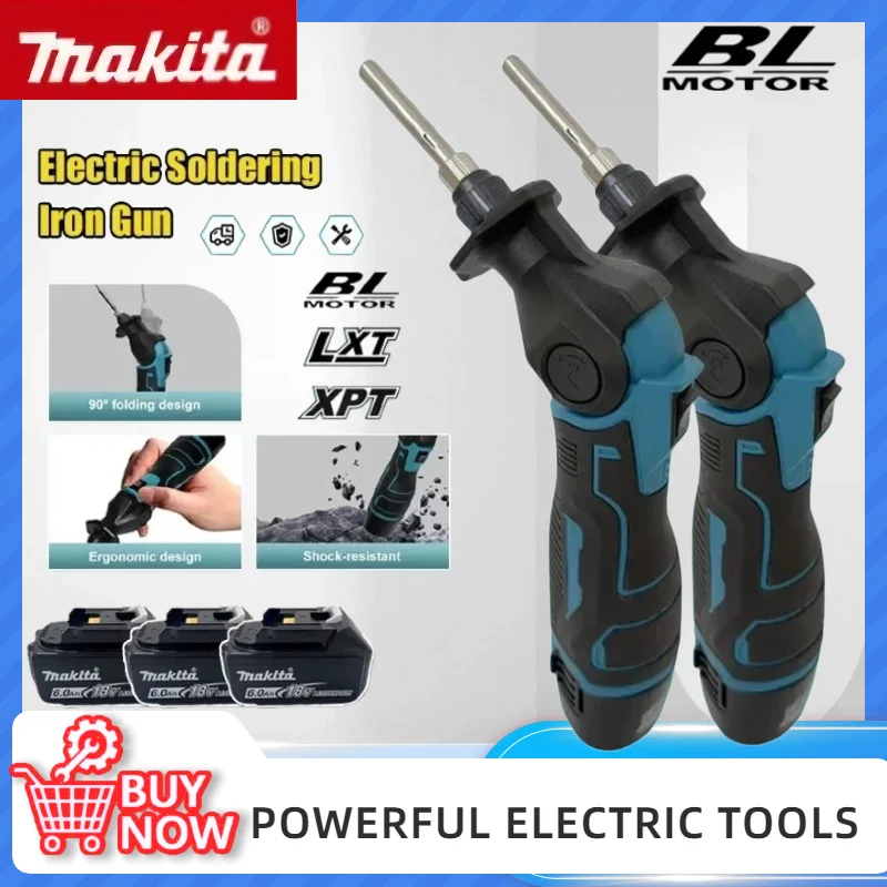Аккумуляторный электрический паяльник Makita с регулируемым углом наклона 0–90° ° Портативный паяльник с постоянной температурой, инструменты для сварки, вилка стандарта ЕС
Аккумуляторный электрический паяльник Makita с регулируемым углом наклона 0–90° ° Портативный паяльник с постоянной температурой, инструменты для сварки, вилка стандарта ЕС