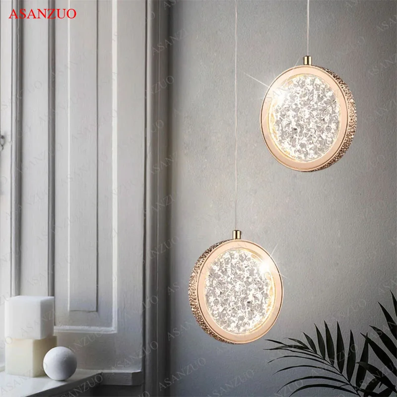 ASANZUO LED Round Pendant Lights Crystal Hanging Lamps Gold Bedside Lighting Decoration Bedroom Luxury Droplight
ASANZUO LED Round Pendant Lights Crystal Hanging Lamps Gold Bedside Lighting Decoration Bedroom Luxury Droplight