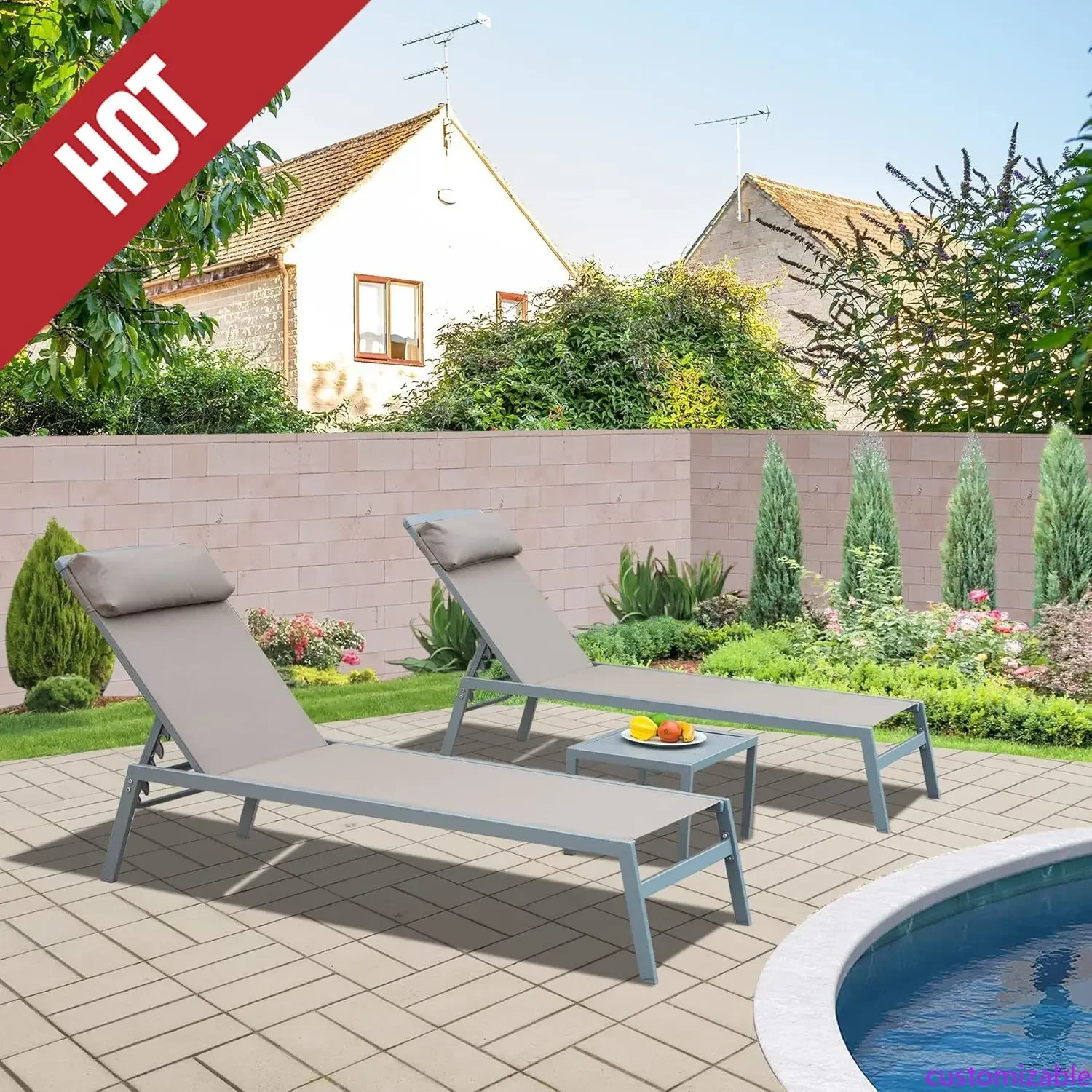 Набор из 3-х регулируемых шезлонгов для патио, алюминиевые шезлонги для бассейна, террасы, сада, заднего двора, для загара, цвет хаки
Набор из 3-х регулируемых шезлонгов для патио, алюминиевые шезлонги для бассейна, террасы, сада, заднего двора, для загара, цвет хаки