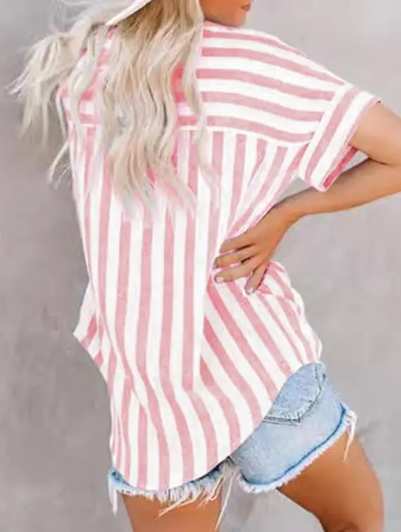 Top Women 2026 Spring Summer New Fashion Striped Print Turn-Down Collar Short Sleeve Loose Fit Versatile Casual Shirt Top
Top Women 2026 Spring Summer New Fashion Striped Print Turn-Down Collar Short Sleeve Loose Fit Versatile Casual Shirt Top