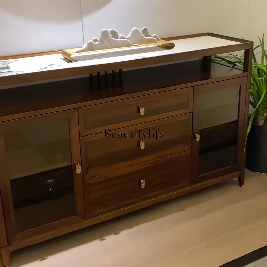 New Chinese-style ebony wood dining side cabinet, modern simple wall rock slab mystery cabinet partition
New Chinese-style ebony wood dining side cabinet, modern simple wall rock slab mystery cabinet partition