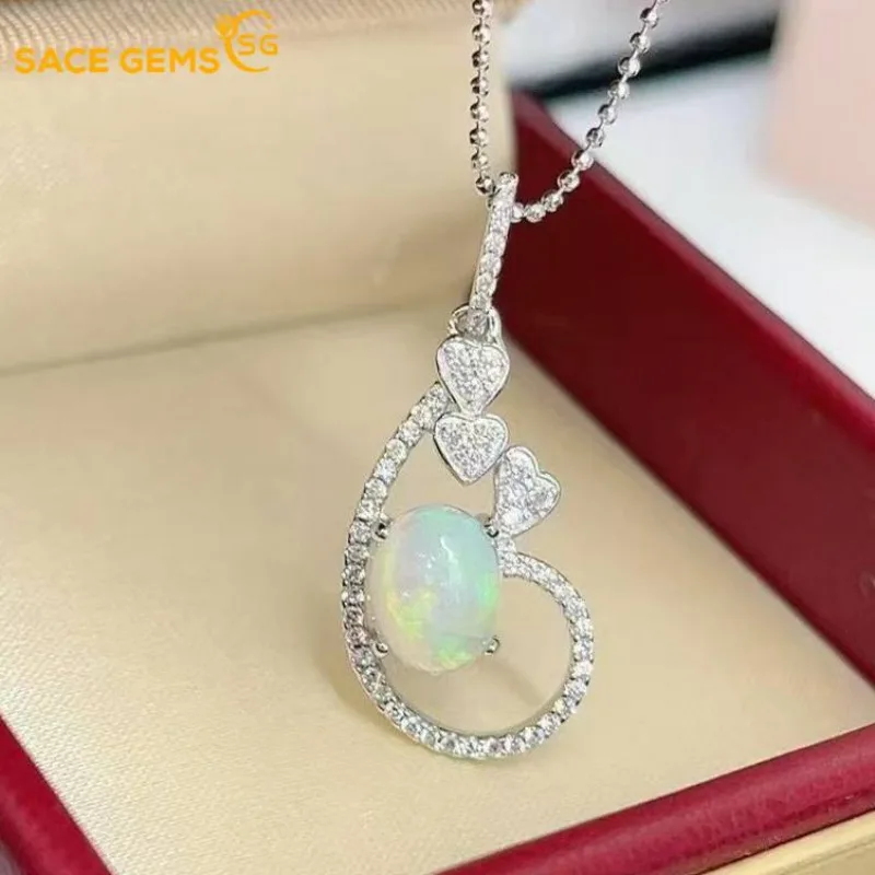 SACE GEMS S925 Sterling Silver Certified 7*9MM Natual Opal Pendant Necklaces for Womne Engagement Cocktail Party Fine Jewelry
SACE GEMS S925 Sterling Silver Certified 7*9MM Natual Opal Pendant Necklaces for Womne Engagement Cocktail Party Fine Jewelry