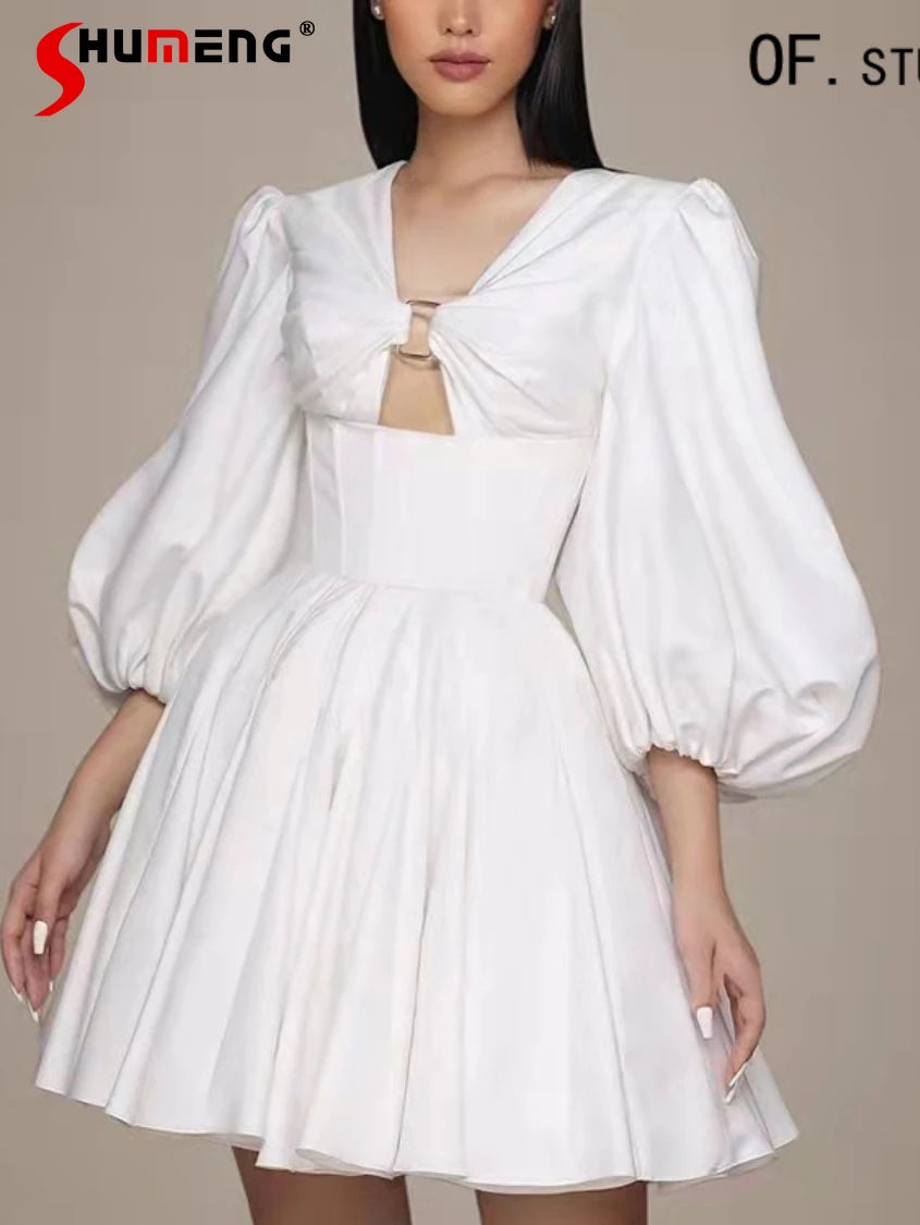 2024 Women's Affordable Luxury Fashion Dress Feminine Solid Color V-neck A- Line Dresses Cotton Princess Dress Women’s Clothes
2024 Women's Affordable Luxury Fashion Dress Feminine Solid Color V-neck A- Line Dresses Cotton Princess Dress Women’s Clothes