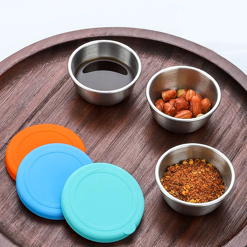 50ML Seasoning Dishes with Cover 304 Stainless Steel Silicone Lid Leak Proof Salad Tomato Sauce Cup Condiment Containers
50ML Seasoning Dishes with Cover 304 Stainless Steel Silicone Lid Leak Proof Salad Tomato Sauce Cup Condiment Containers
