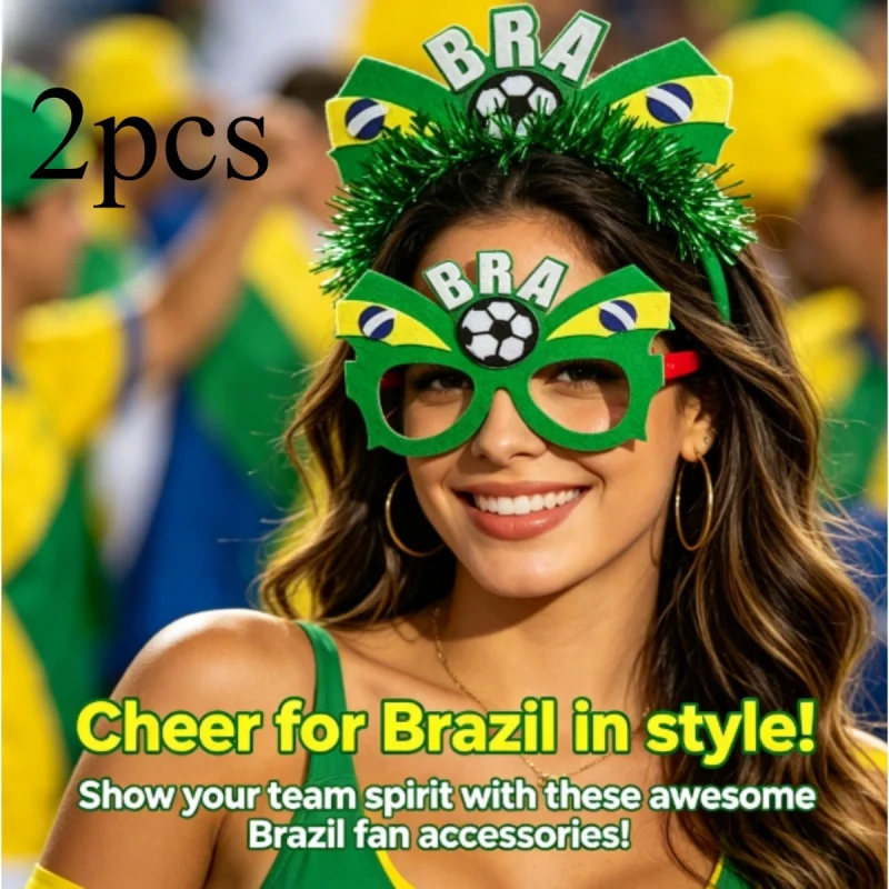 2pcs: A Hair Clasp and 1 Football Cheerleading Headband Set Brazilian Flag Headband Rugby Celebration Dress Up Accessories
2pcs: A Hair Clasp and 1 Football Cheerleading Headband Set Brazilian Flag Headband Rugby Celebration Dress Up Accessories