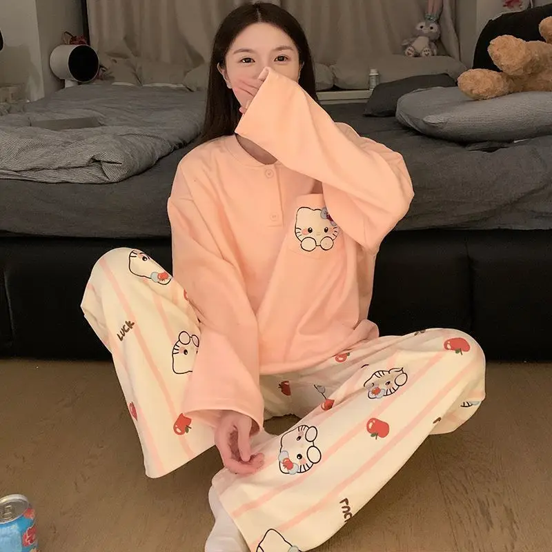 Hello Kittys Pajamas Cute Creative Cartoon Hot Sale Home Clothes Casual Thickened Suit Comfortable Autumn New Kawaii Ins
Hello Kittys Pajamas Cute Creative Cartoon Hot Sale Home Clothes Casual Thickened Suit Comfortable Autumn New Kawaii Ins