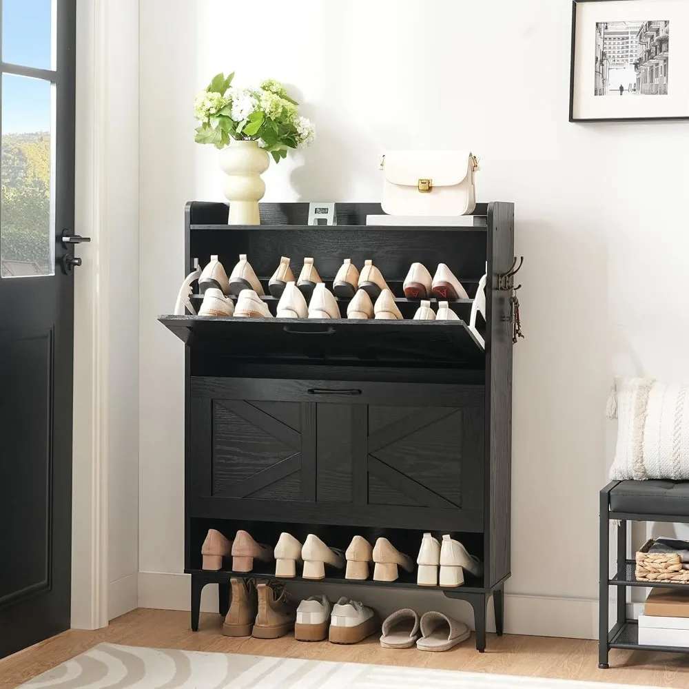 Shoe Organizer with Hidden Shoe Storage for Entryway, Freestanding Shoe Cabinet Organizer with Open
Shoe Organizer with Hidden Shoe Storage for Entryway, Freestanding Shoe Cabinet Organizer with Open