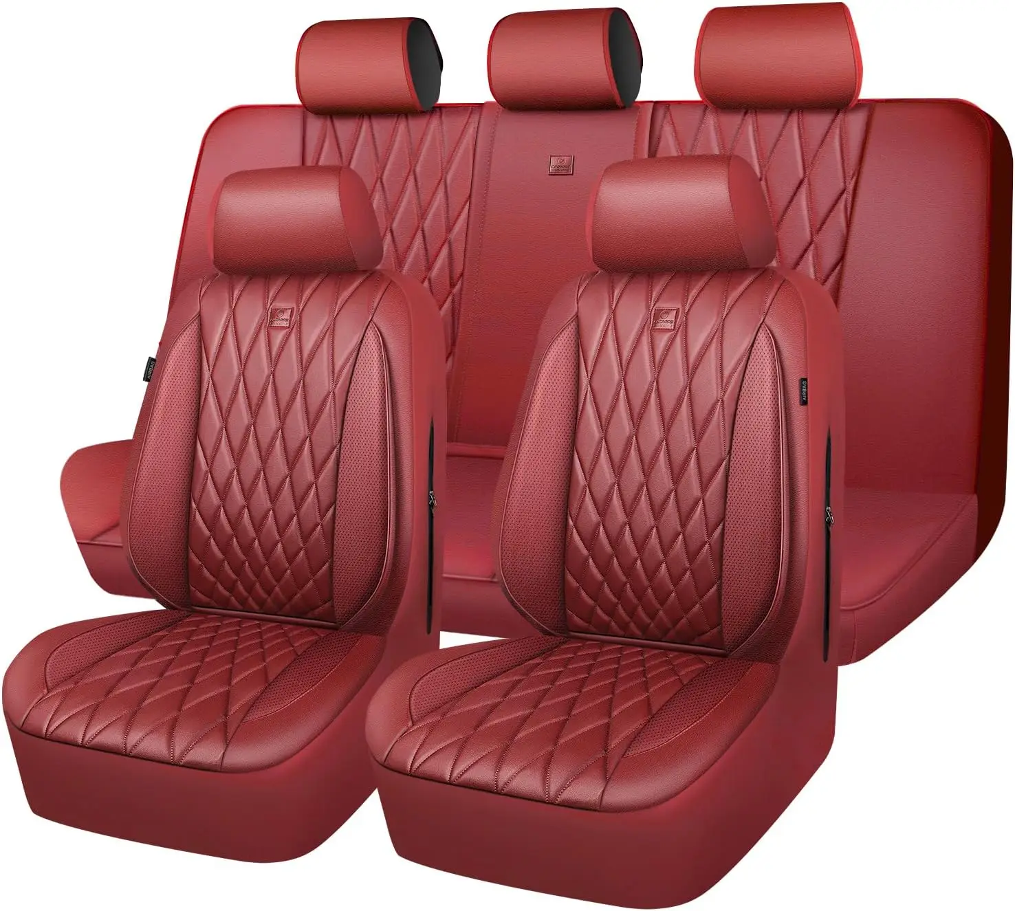 Luxury Faux Leather Seat Covers Full Set, Anti-Slip Waterproof Universal Fit for Sedans SUVs Vans Trucks, Burgundy Red
Luxury Faux Leather Seat Covers Full Set, Anti-Slip Waterproof Universal Fit for Sedans SUVs Vans Trucks, Burgundy Red